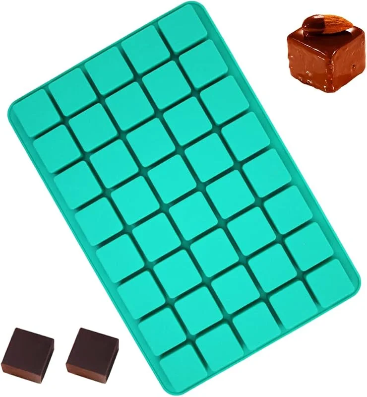 FineGood - Moldes de chocolate (silicona, 40 cavidades cuadradas, brownie, para postres caseros, gelatinosos, bombas de grasa — Hogar y cocina