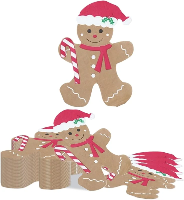 Kotkiddy 40 Pzs Galletas Hombre de Jengibre con Sombrero de Navidad Servilletas 2 Capas Desechables para Cócteles Bebidas Servilletas de Papel Tema de Invierno Navidad Fi — Adviento y mesa