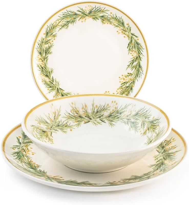H&H Vajilla navideña H&H de 18 piezas, Royal — Adviento y mesa