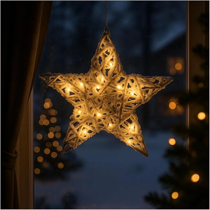 Visita la tienda de com-four COM-FOUR® Flor de Pascua LED, Corona de Puerta de Invierno con iluminación — Decoracion Navidad