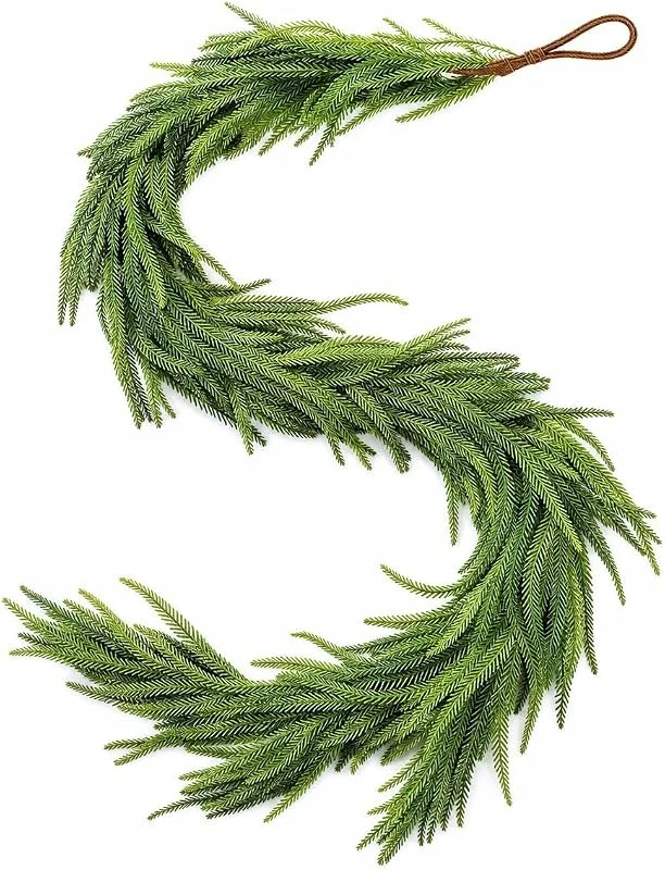 ASOENTIWOX Guirnalda de abeto artificial de 180 cm, decoración navideña — Decoracion Navidad