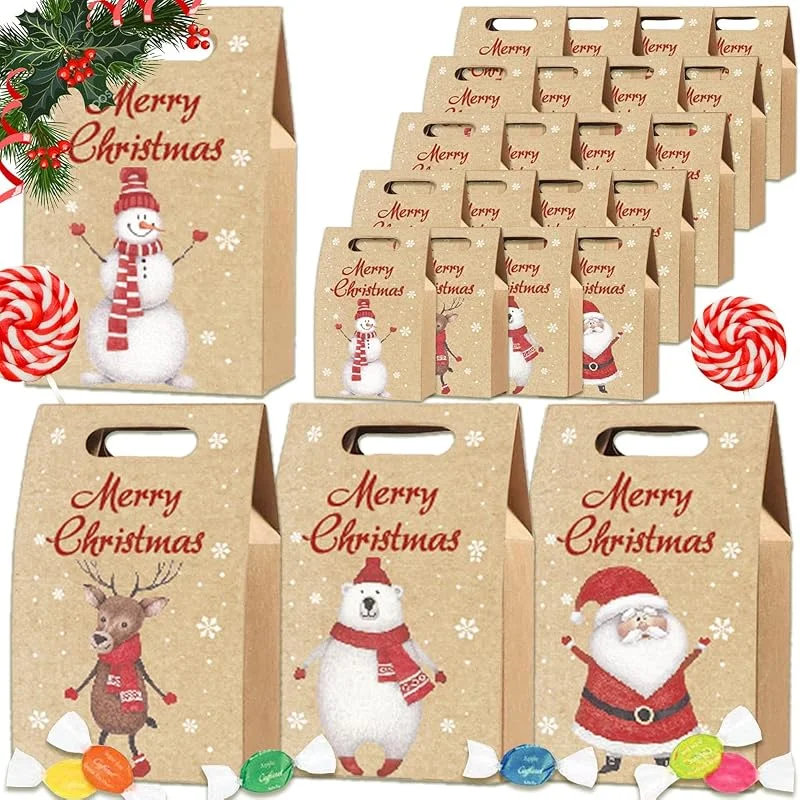 Visita la tienda de Jonami Bolsas de Regalo Navideñas, 24 Bolsas de Papel para Dulces Galletas Confeti y Regalos. Tamaño pequeño -24 piezas — Envoltorio regalo