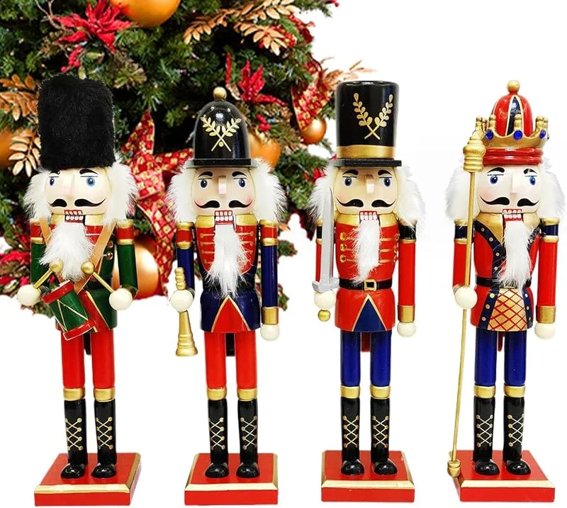 Genérico Figuras De Cascanueces Navideños 4 Piezas de Figuras Coleccionables — Decoracion Navidad