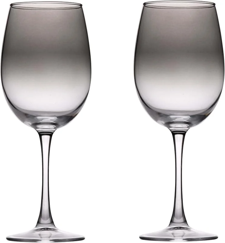 alpina Juego de 4 copas de vino ahumadas, adecuadas para vino tinto y blanco, vajilla de cristal para cada ocasión — Vino y mesa festiva
