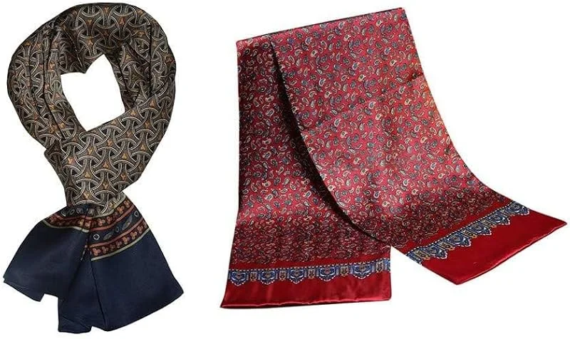 UK_Stone Pañuelo para hombre 100% seda bufanda vintage patrón bufanda de seda bufanda para hombre — Ropa Navidad