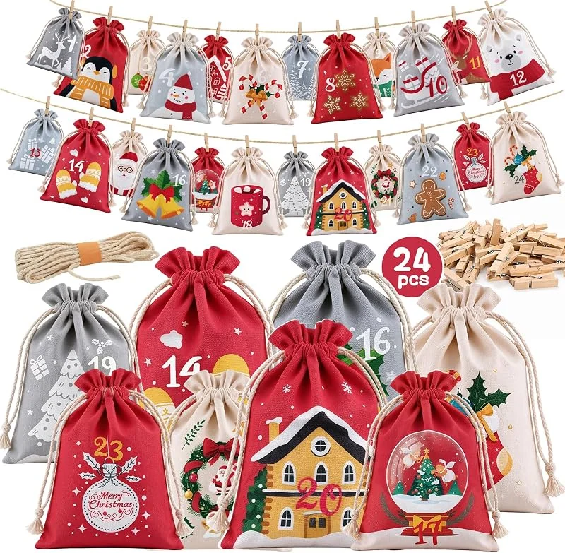 NARYVORA 24 Calendario de Adviento para rellenar 2 Tamaños — Adviento y mesa