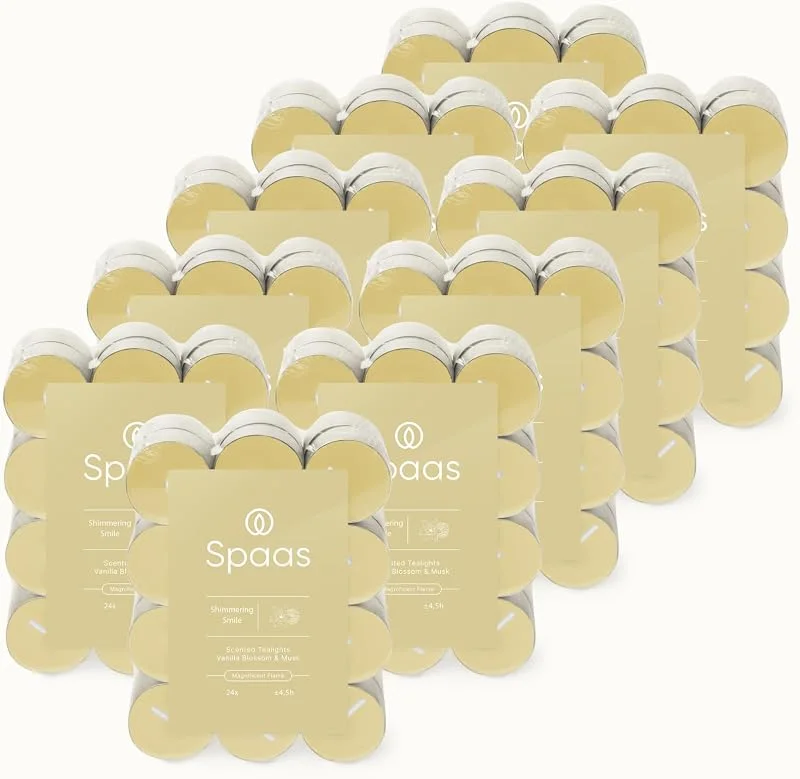 Visita la tienda de Spaas Spaas 240 Velas de Té Perfumadas, ± 4.5 Horas, Flor de Vainilla y Almizcle — Cena a la luz de velas
