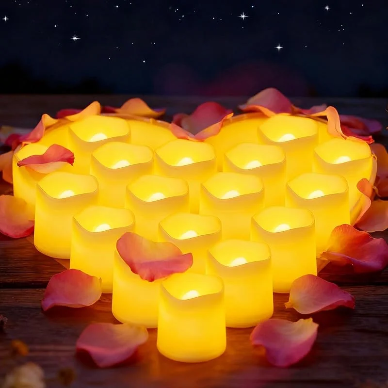 Probuk 24 Velas LED Sin Llama a Pilas, Velas Té Parpadeantes para Decoración — Cena a la luz de velas