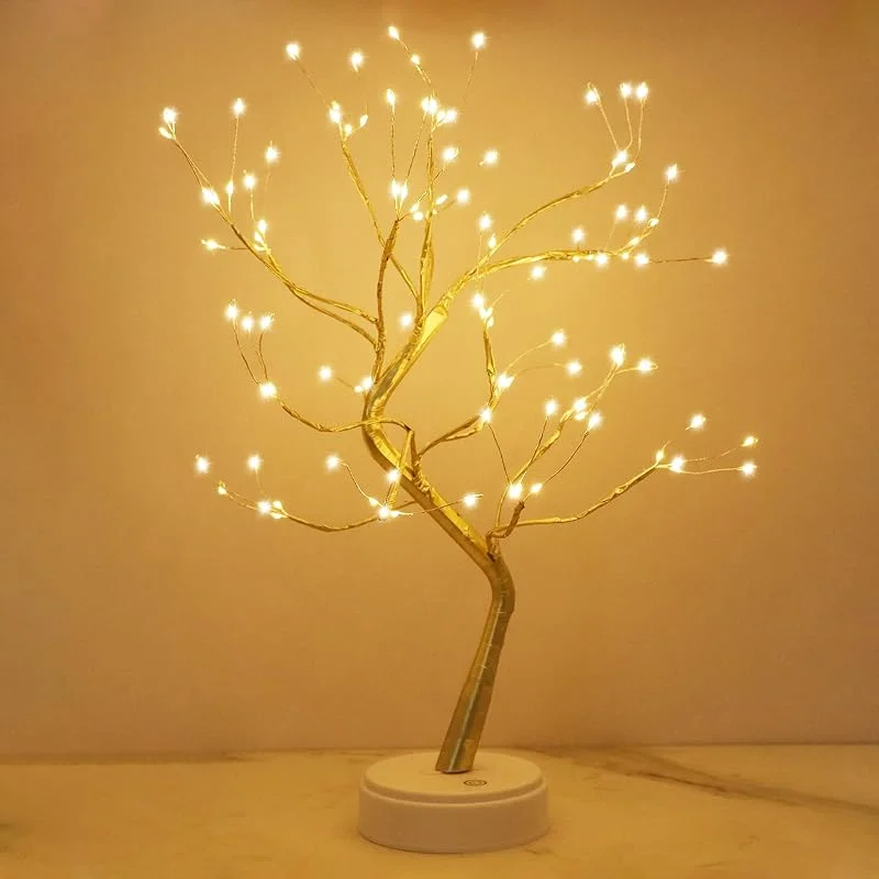 Visita la tienda de Kinamy Kinamy Arbol LED Decorativo, Lámpara de Mesita de Decoración con 108 Luces, Alambre de Cobre Ajustable, Decoración del Hogar, Navidad, Crea un Ambiente Romántico y Cálido — Cena a la luz de velas