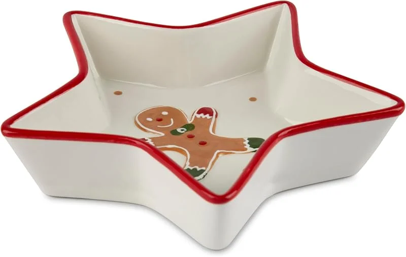 Visita la tienda de Excelsa Excelsa Wonderful Ginger Plato navideño con forma de estrella, para pan de jengibre — Hogar y cocina