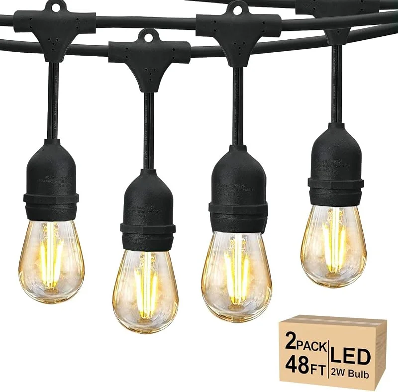 Visita la tienda de Svater Svater Luces de Cadena, 2x15M Impermeable Cadena de Luz, S14 Guirnaldas Bombillas Luminosas de Exterior con 2x15 Globe LED Bombillas, Guirnalda Luces Exterior Perefcto para Jardín Patio Fiesta — Decoracion Navidad