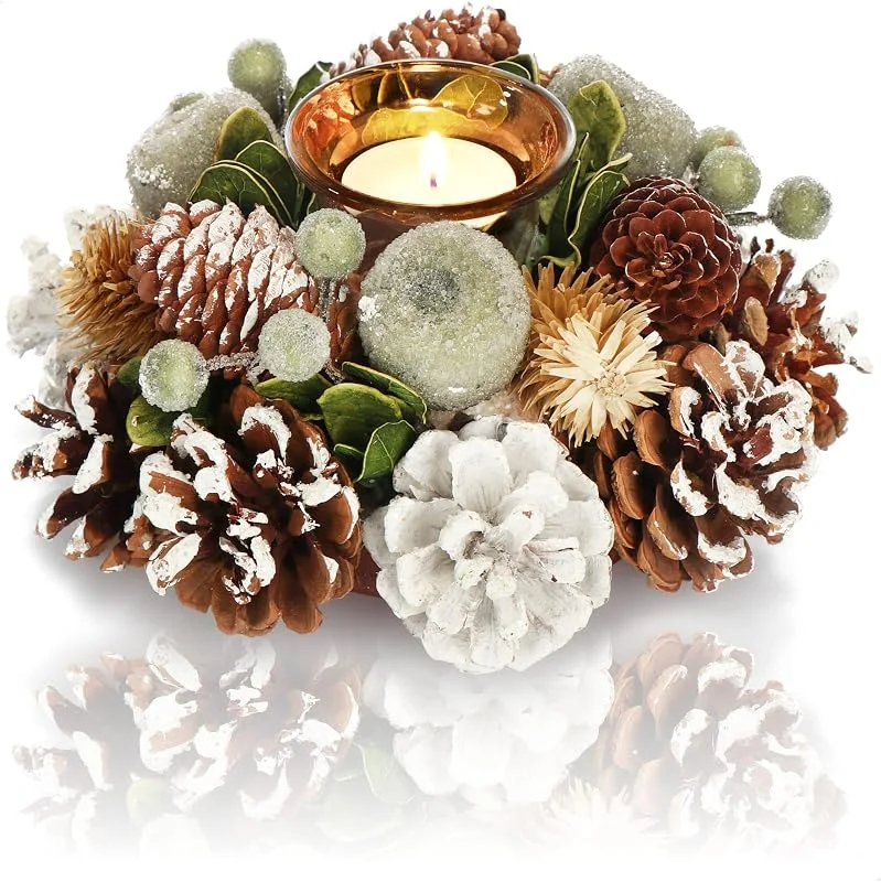 Visita la tienda de com-four COM-FOUR® Portavelas, Portavelas Decorativo para Navidad y otoño — Adviento y mesa