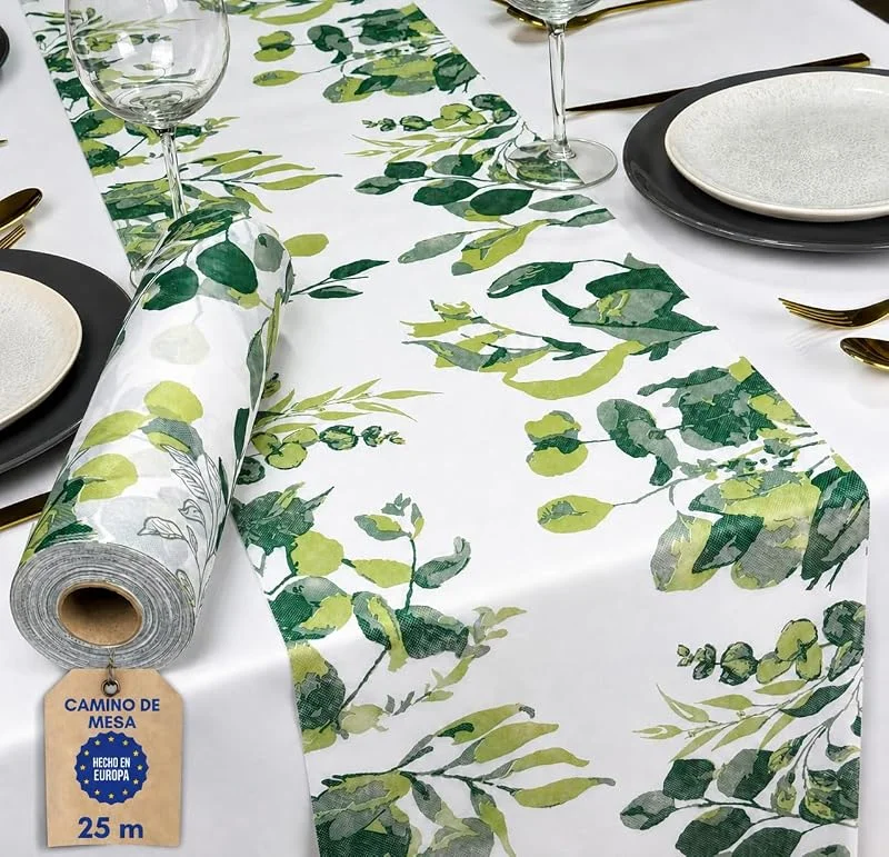Visita la tienda de NATUARTE Camino de Mesa Verde Eucalipto, Rollo de Tela no Tejida de 25 Metros x 30 centimetros, Decoracion de Mesa, Tela Decoracion Eucalipto Bodas Bautizos Comuniones, Color Eucalipto — Hogar y cocina