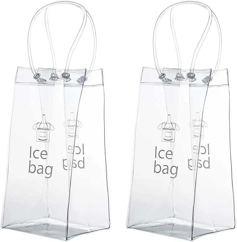 MEIRRAI 2 Piezas Bolsa Botella Vino de Hielo Plegable PVC Champagne Enfriador de Botellas de Vino con Asa, para Pubs y Restaurantes, Hogar — Vino y mesa festiva