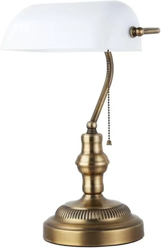 Visita la tienda de B·LED BARCELONA LED BARCELONA LED Banquero Lámpara Mesa Vintage E27 Blanca — Cena a la luz de velas