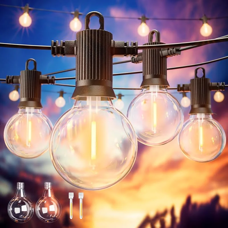 Visita la tienda de ZOTOYI ZOTOYI 15 Metros Guirnaldas Luminosas de Exterior, G40 Cadena de Luces Exterior Impermeable IP65 con 20+2 LED Bombillas, Guirnaldas Luces Exterior LED para Jardín Terraza Patio Navidad — Luces Navidad