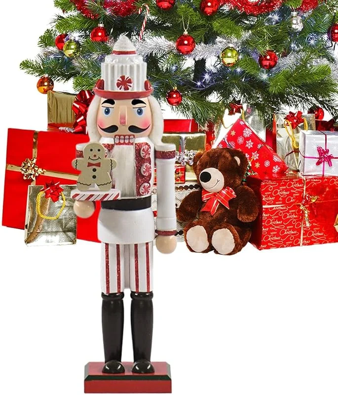 Generisch Figuras de cascanueces para decoración, 36 cm, figuras grandes de madera, modelo — Decoracion Navidad