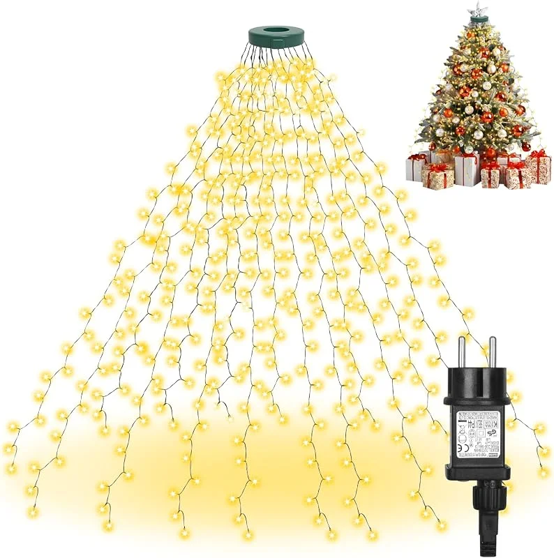Visita la tienda de Withosent Withosent 448LED Luces Arbol Navidad con Anillo, 3m Cadena de Luces para Arbol de Navidad con Temporizador y Memoria, Impermeable 44, 8 Modes Decoración Christmas Lights, Adornos Exterior — Luces Navidad