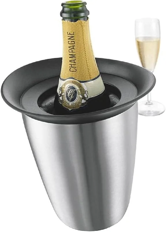 Visita la tienda de Vacuvin Vacu Vin Champagne Cooler – Active Bottle Chiller – Includes Removable Cooling Sleeve – Keeps Champagne Cold for Hours – Stylish & Reusable Ice-Free Tabletop Cooler — Vino y mesa festiva