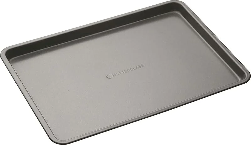 Visita la tienda de Master Class MasterClass Bandeja de horno, Bandeja de horno antiadherente para hornear y asar 35x25x2cm, con mangas, Gris — Hogar y cocina