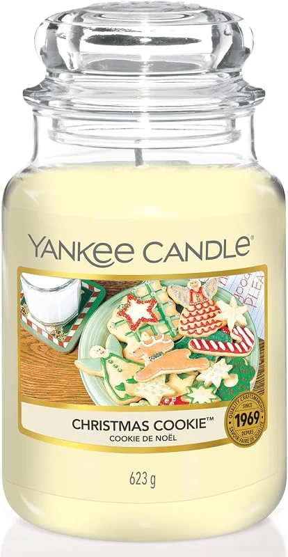 Visita la tienda de Yankee Candle Yankee Candle Vela aromática en tarro grande de Christmas Cookie Place, Velas de larga duración: hasta 150 h, Regalos perfectos para mujeres — Luces Navidad