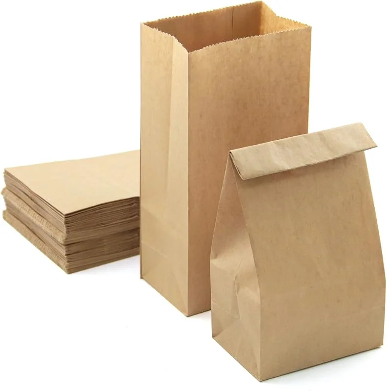 PACKRA - 50 Bolsas de Papel Kraft 9 x 17 x 5.5cm, Bolsa de Regalo con Base, Bolsa de Papel de Alimentos para Sándwich, Chuches, Dulces, Calendario de adviento (50pc, 9cm x 17cm x 5.5cm) — Envoltorio regalo