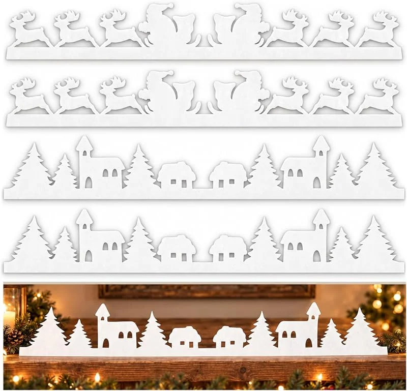 Visita la tienda de com-four COM-FOUR® Guirnalda de Invierno 7, 2 Metros - Cinta Decorativa de Navidad — Hogar y cocina