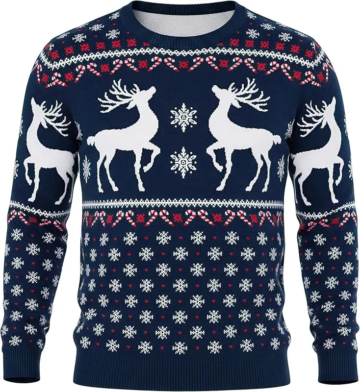 Visita la tienda de Litherday Litherday Jersey de Navidad para Hombre Ugly Christmas Sweater Divertido Jersey de Navidad Cuello Redondo Jerseys de Punto con Copo de Nieve para Navidad Fiesta — Ropa Navidad