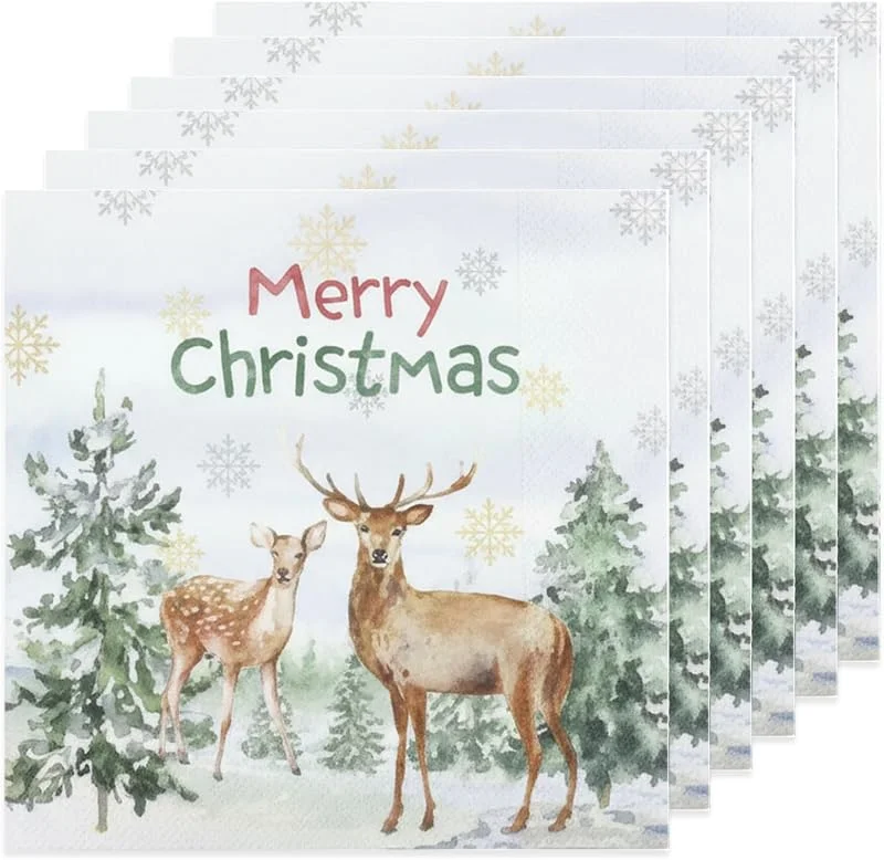 QITHGYD Servilletas de Navidad, también para decoupage y decoupage — Adviento y mesa