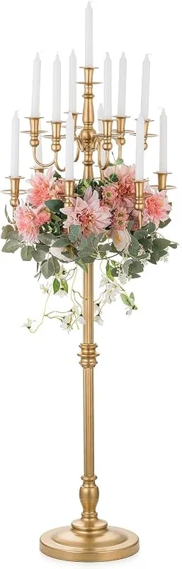 Visita la tienda de Sziqiqi Sziqiqi Candelabro Dorado de pie Alto, 13 Brazos, para Velas, 130 cm — Cena a la luz de velas