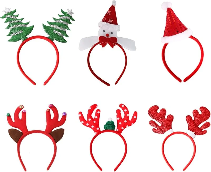 Visita la tienda de Shalwinn Diadema de Navidad, 6 piezas Diadema de Renos, Sombreros de Fiesta de asta de Reno, para Niños Adultos Fiesta de Disfraces de Navidad Cumpleaños — Ropa Navidad