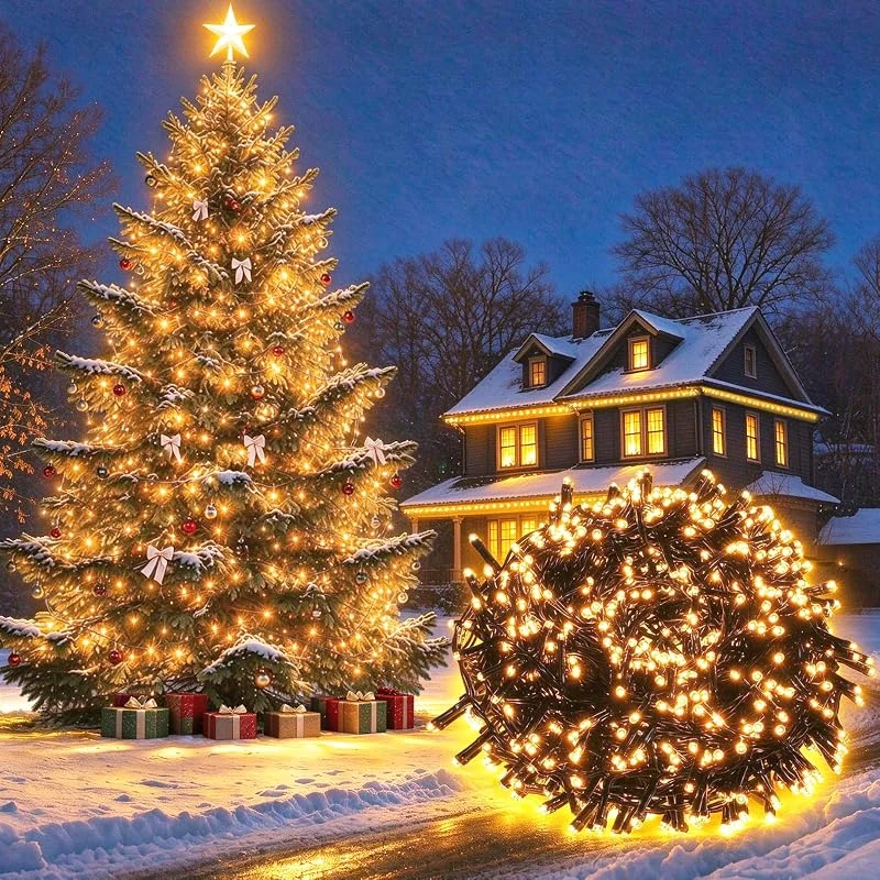 Visita la tienda de Ulinek Luces Navidad Exterior, 1000LED 25M Guirnaldas Luces, Blanco Cálido