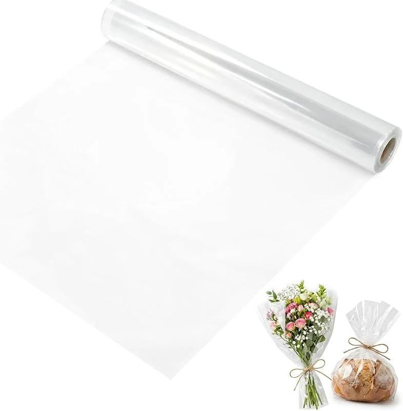 Romon Papel Celofan Transparente, 80cm x 30m Papel de Regalo — Envoltorio regalo