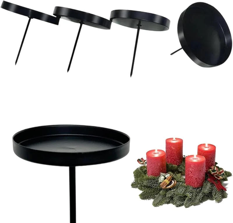 Feegela Candelabro para Velas de Adviento Negro 7cm con Base de Púas-Pack de 4 — Adviento y mesa