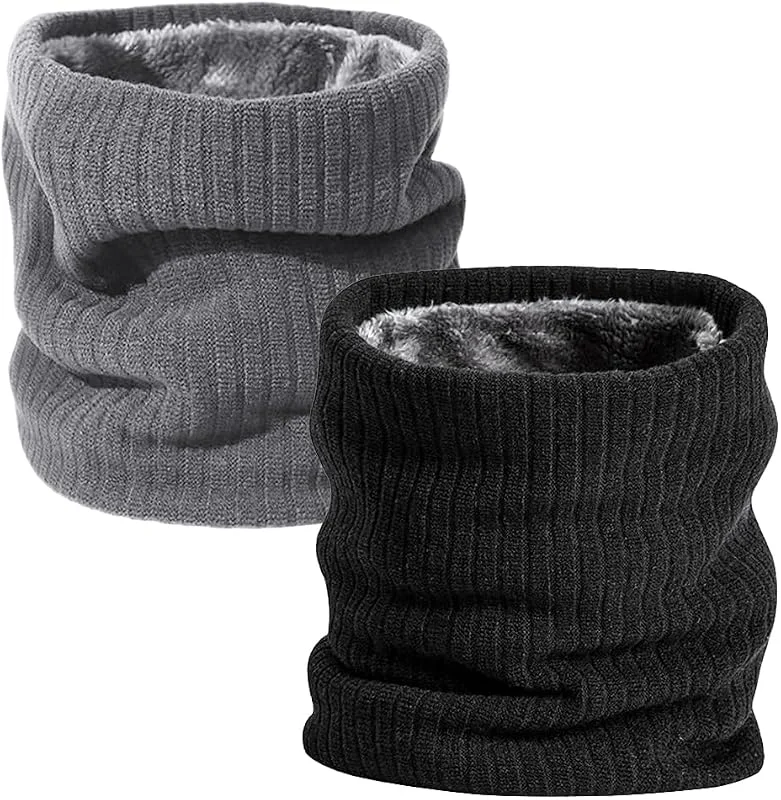 FFWTPY Bufanda Hombre Invierno Bufanda Tubular Unisex con Doble Cara de Punto y Forro Felpado Calentador de Cuello Engrosado y Elástico — Ropa Navidad