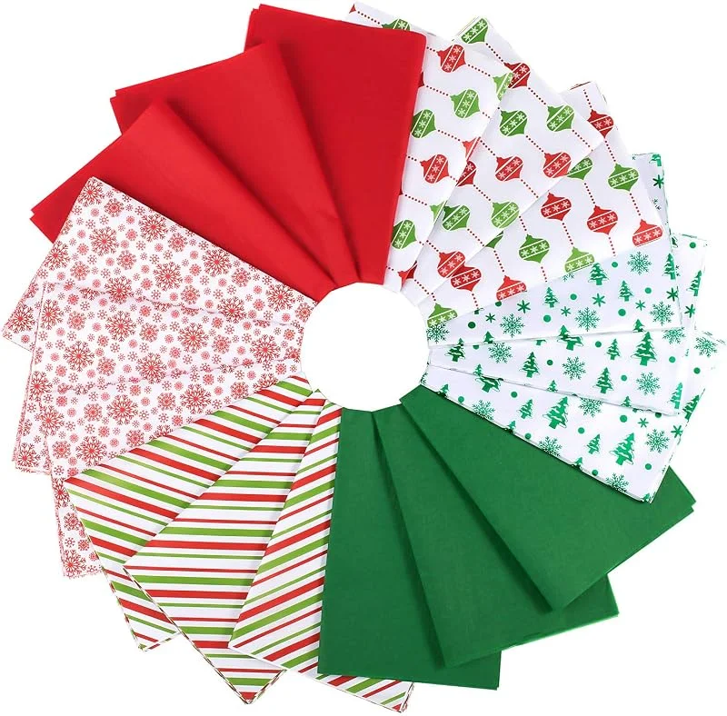 Whaline 120 hojas de papel de seda de Navidad, diseño surtido, papel de regalo para cajas de regalo de Navidad, bolsas de regalo de Navidad y botellas de vino — Envoltorio regalo