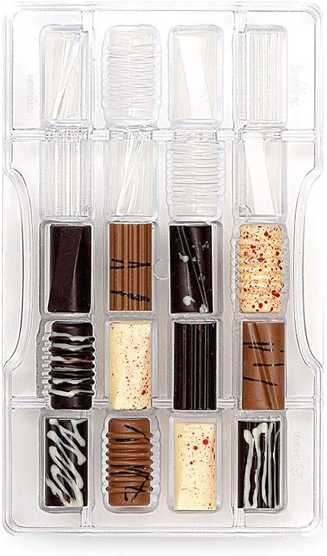 Decora 0050141 Molde para Chocolate Cilindros Fantasia 33X16X8HMM 200X120X22MM, El plastico, Transparente — Hogar y cocina