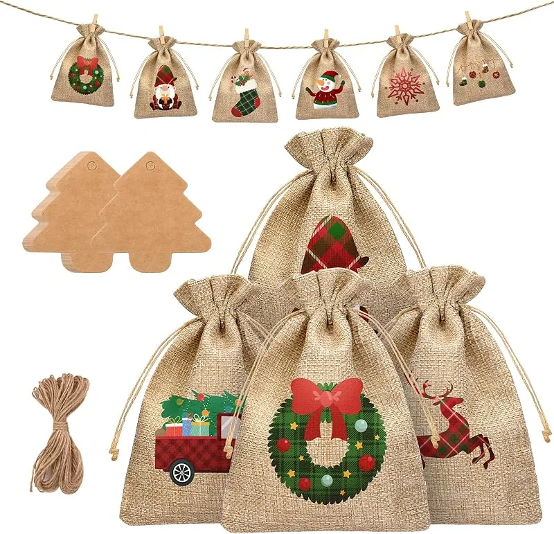 Visita la tienda de LIHAO LIHAO Bolsas de Yute para Calendario de Adviento de Navidad 24 Unidades — Adviento y mesa