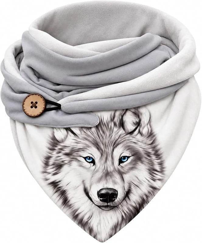 Hiseng Otoño Invierno Bufandas Mujer Moda Animal Impresión Shawls Caliente Cuello Alto Bufanda Pañuelos de Acogedor Chal Cálido Abrigo Grandes y Largas para Mujer — Ropa Navidad