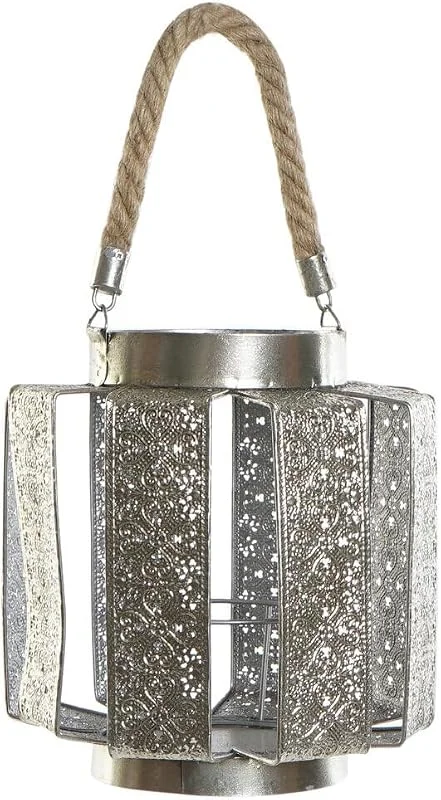 Redesyn PORTAVELA METAL CUERDA 21X21X23 PLATEADO — Cena a la luz de velas