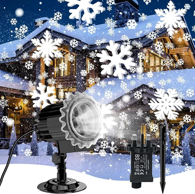 LuxeEire Proyector de Copos de Nieve LED para Exterior e Interior, Luz Navideña — Luces Navidad