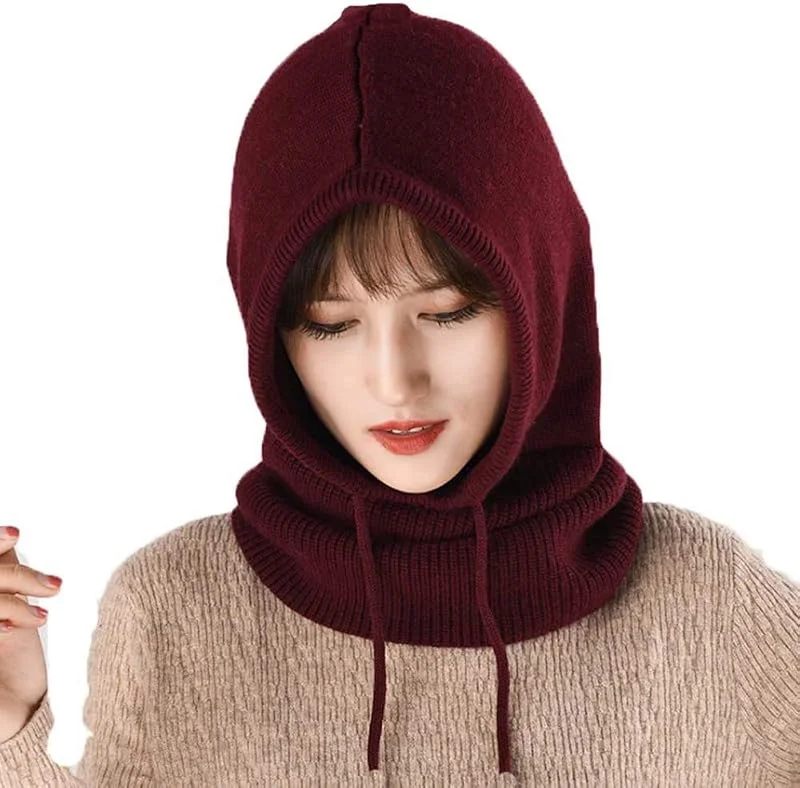 YEKEYI Gorro estilo pasamontañas para mujer, gorro de punto de cachemira para invierno, gorro de esquí, para exterior — Ropa Navidad