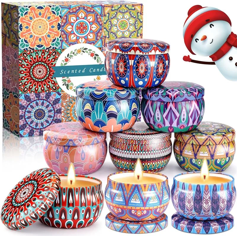 VIPNAJI Velas Perfumadas Juego de 9 piezas Vela Aromática Regalo de Velas de Aromaterapia Cera de Soja Natural, Juegos de Velas para Cumpleaños, Aniversario, Día de la Madre, Navidad, Regalos Mujer — Cena a la luz de velas