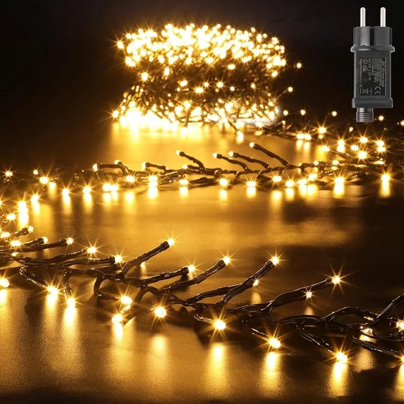 Visita la tienda de GlobaLink GlobaLink 7.6M 760 LED Luces Racimo Navidad con Enchufe, Luz Clúster Arbol con 8 Modos, Impermeable Guirnalda Luminosas Grupo para Nata Jardín Boda Fiesta Casa Exterior y Interior, Blanco Cálido — Luces Navidad