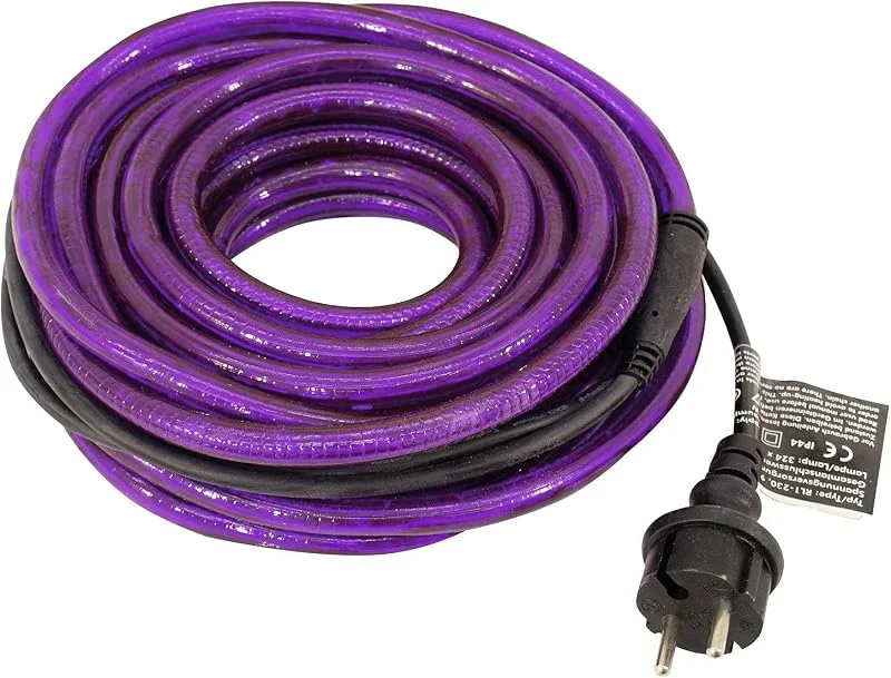 Eurolite 50506060 RL1 - Tubo de goma con luz LED (230 V, 9 m), color morado — Luces Navidad