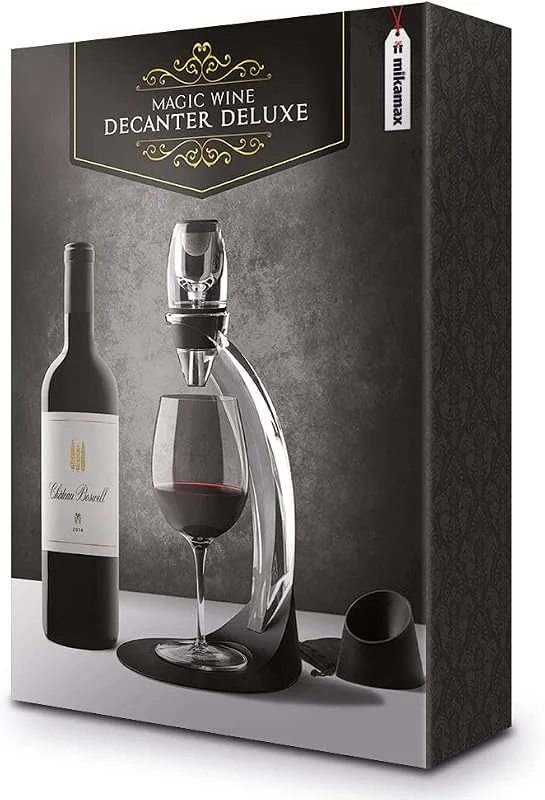 Mikamax – Magic Wine Decanter Deluxe – Decantador de vino – Jarra de vino – Oxigenador de vino – Aireador de vino - apto para el lavavajillas – Caja de regalo – Accesorios de vino – Regalo de lujo — Adviento y mesa