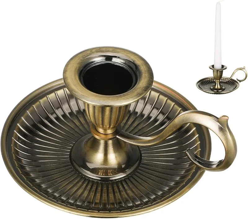 HOMSFOU Portavelas Candelabros Vintage Portavelas con Asa Candelabro De Zinc Soporte para Velas CóNicas DecoracióN De Hogar CumpleañOs Navidad — Adviento y mesa