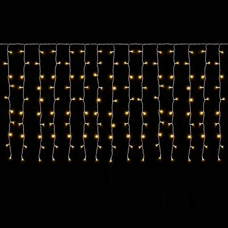 Visita la tienda de SALCAR SALCAR Guirnalda de luces para balcón 6 x 1 m 300 ledes para interior y exterior, 6m Cortina de Luces Luz Cadena + Cable de alimentación de 3M - Blanco cálido — Luces Navidad