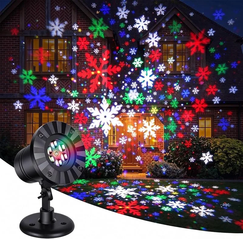 MIGIFTDY Proyector de luz de copo de nieve, proyector LED de Navidad para decoración — Luces Navidad