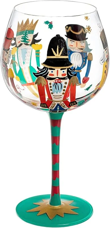 Visita la tienda de NymphFable NymphFable Copa de Vino Cascanueces Soldado Pintado a Mano 20 oz Copa de Vino Tinto Limitado para Familia — Vino y mesa festiva